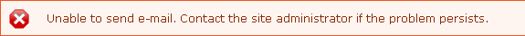 X Unable to send e-mail. Contact the site administrator if the problem persists.